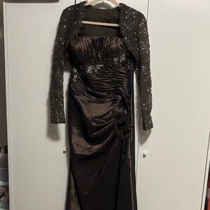 Jean De Lys Strapless Evening Dress with Jacket